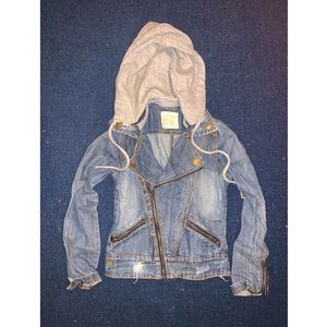 Billabong Denim Moto Motorcycle Hooded Jacket